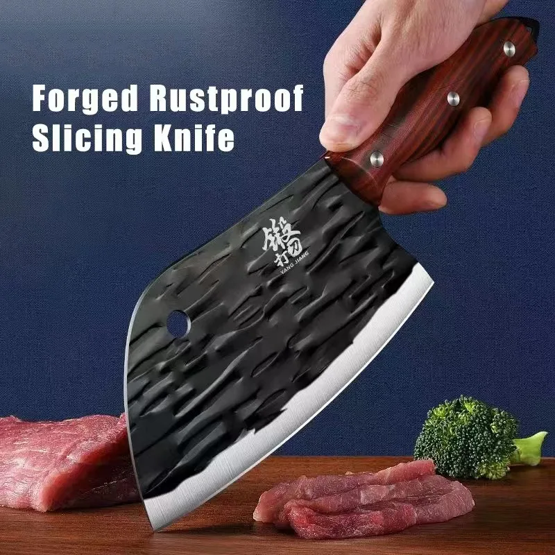 Cuchillo de cocina multiusos con cuchillas forjadas resistentes al óxido, ideal para cortar verduras y carne, carritos de cocina esenciales