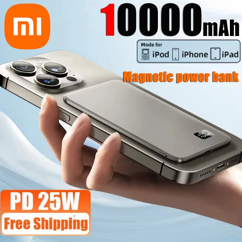 Xiaomi 10000mAh Thin Magnetic Wireless Power Bank PD20W Fast Charging Portable External Battery for Magsafe For iPhone15 14 13