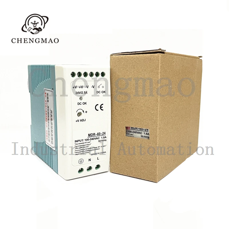 New 24V 2.5A DIN Rail Switching Power Supply MDR-60-24 MDR-60-12 MDR-60-48 MDR-60-5