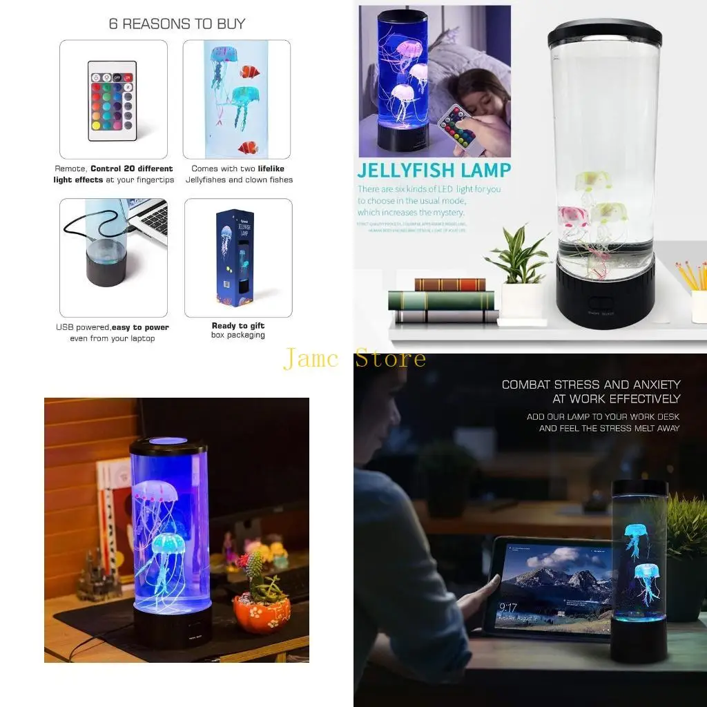 

LX0B светодиодная медуза лампа аквариумная светодиодная лампа с изменяющим цветом световые эффекты Мини настольный настольный