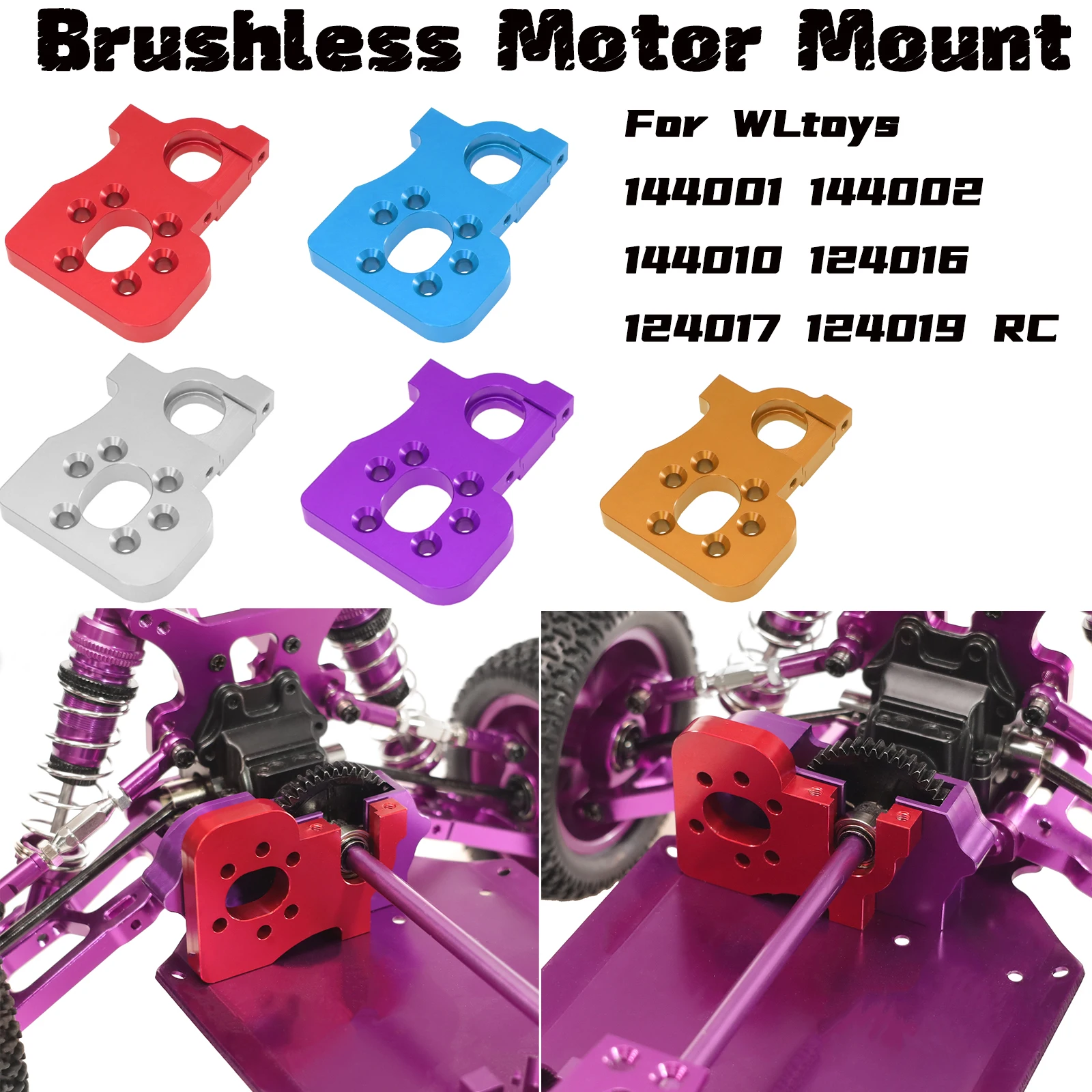 Metalowy uchwyt silnika bezszczotkowego do WLtoys 1/14 144001 144002 144010 1/12 124017 124016 124017 124019 Części do samochodów RC