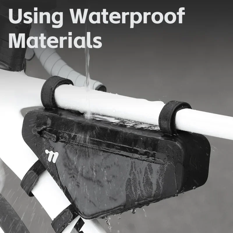 Immagine 6: WEST BIKING Borsa triangolare per bicicletta Borsa da ciclismo portatile antipioggia di grande capacità Borsa da ciclismo per telaio anteriore per bici da strada MTB Accessori