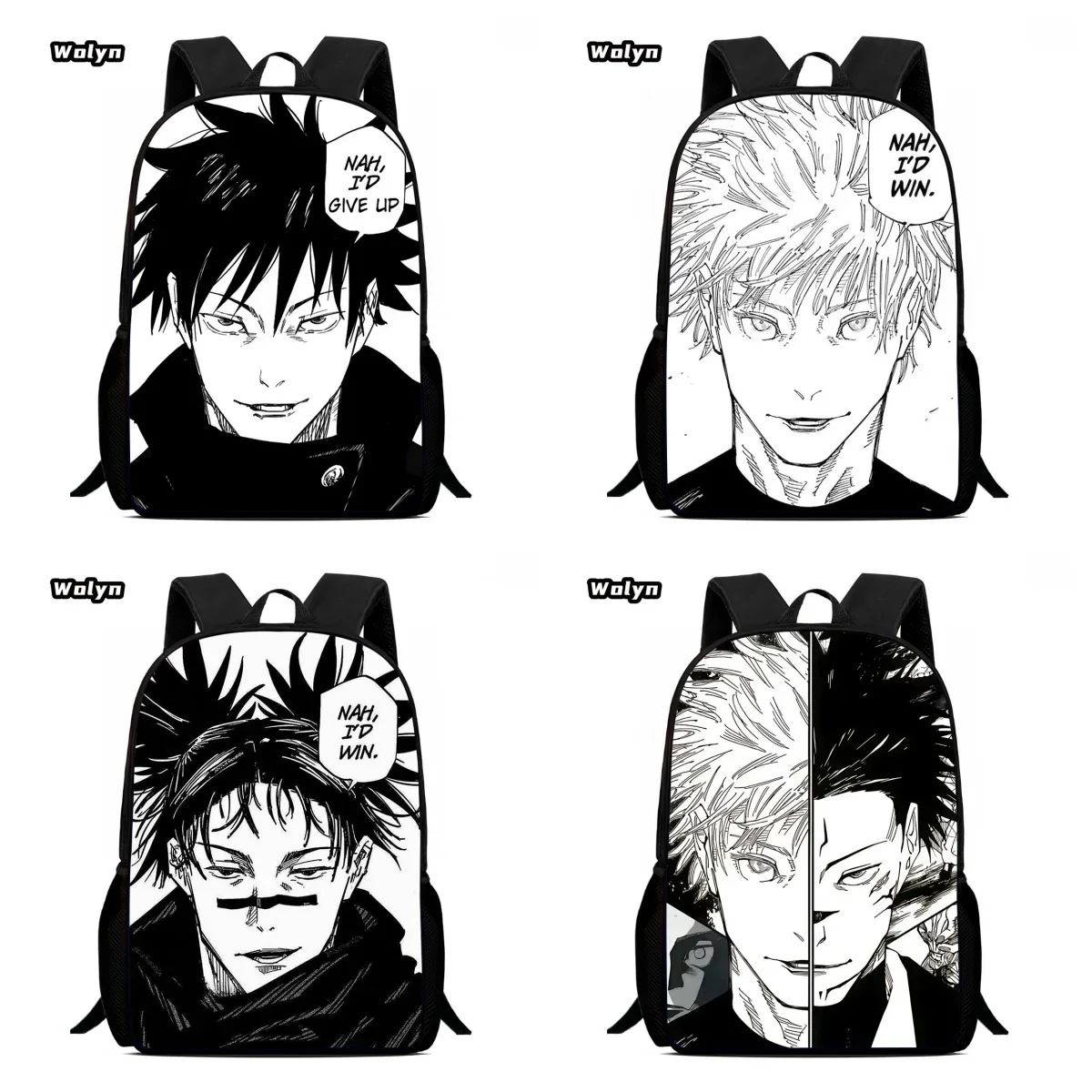 Japanase Jujutsu -Kaisen School Backpack, Cartoon Mahito Children's Backpack,Light Weight Anime School Bags for 4-9 years Old