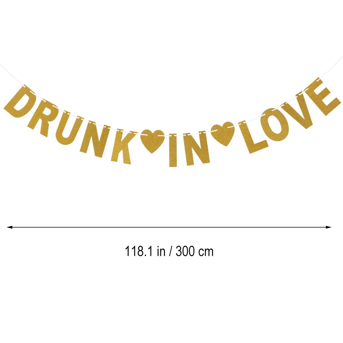 3 Meters Glitter Letters Wedding Banner Hearts Romantic Decorations for Wedding Bridal Shower Engagement view 6