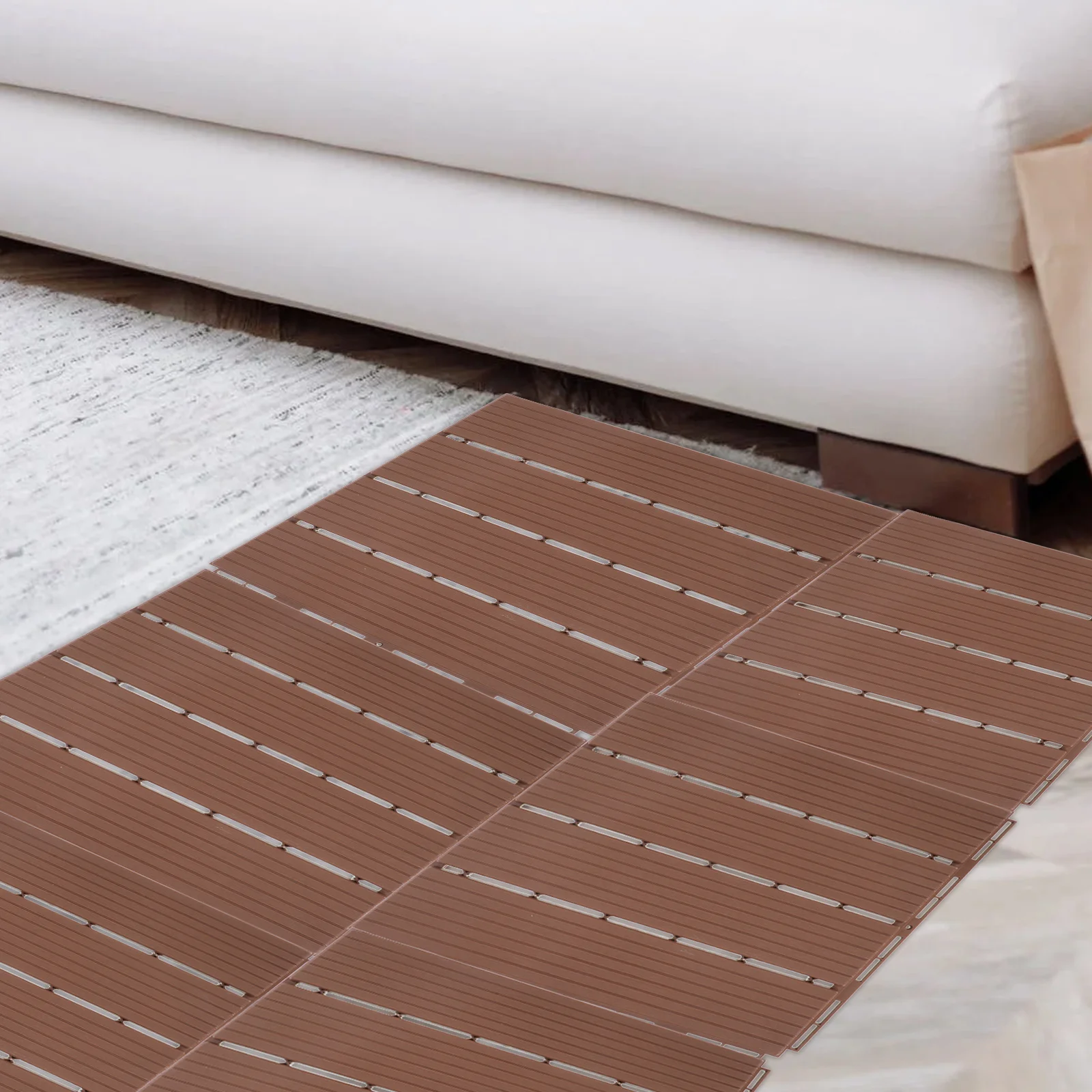 

Wood-Plastic Floor Outdoor Decking Tiles Balcony Garden Splicing Yard Waterproof Durable Long Use Lightweight Storage Easy