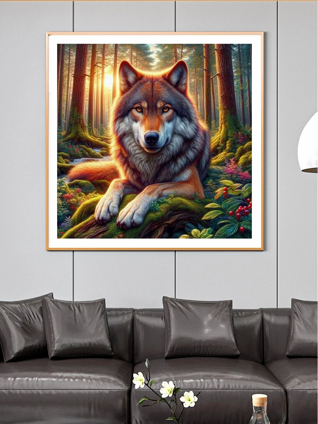 5D DIY Diamond Painting Animal Wolf Diamond Mosaic Rhinestone Embroidery Full Round Diamond Cross Stitch Art Handmade Gifts