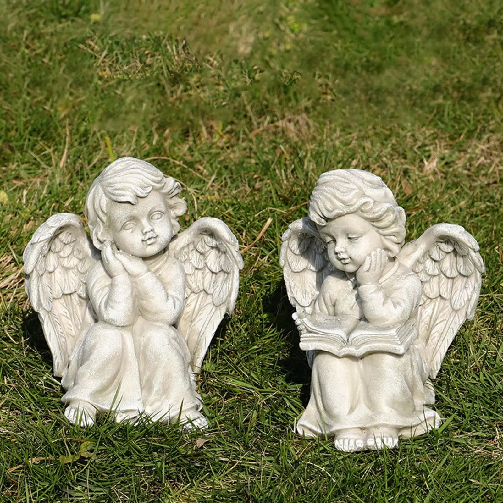 

Angel Figurine Garden Statue Backyard Sculpture for Backyard, Lawn Gifts