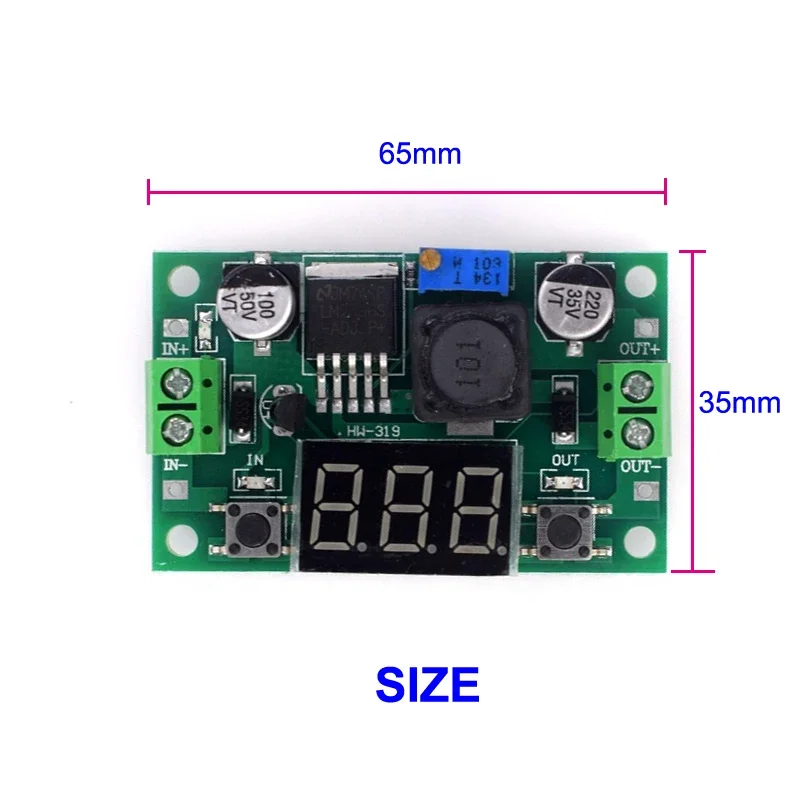 LM2596S Converter Step-Down Power Supply Module LM2596 Adjustable DC1.25V-35V Voltage Regulators Voltmeter Display