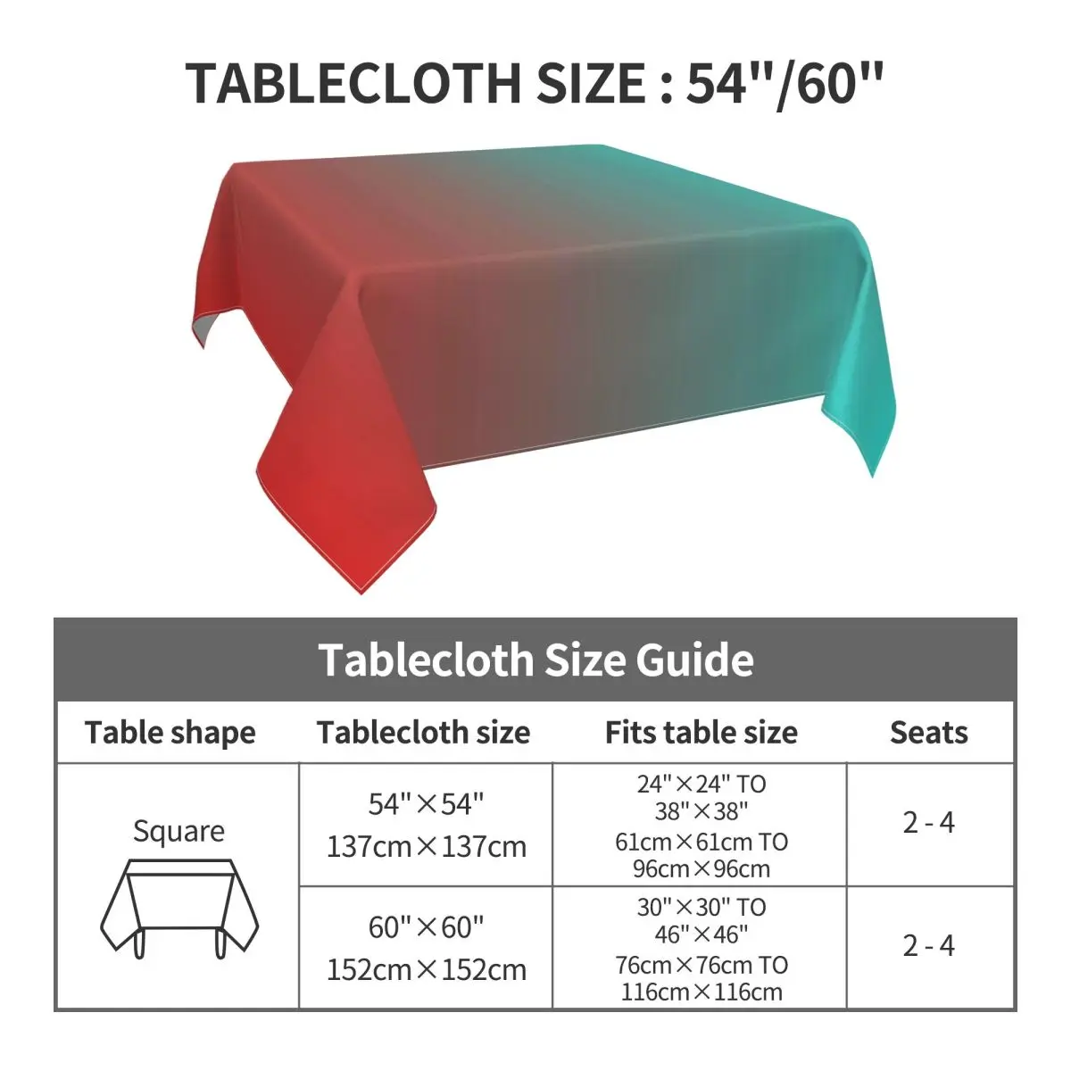 Tablecloth Two Tone Art Table Cloth Red And Blue Tablecloths Outdoor Table Cover Design Decor Home Dining Table Decoration