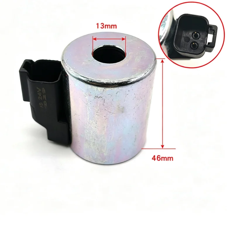 Solenoid Valve Coil For Excavator Hydraulic Solenoid Quick Response Activation Robust Material Build Flexible Voltage Options