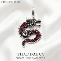 Pendant Red Dragon Winter 925 Sterling Silver Fashion Jewelry Europe Ethnic Trendy Accessories Gift For Woman Men