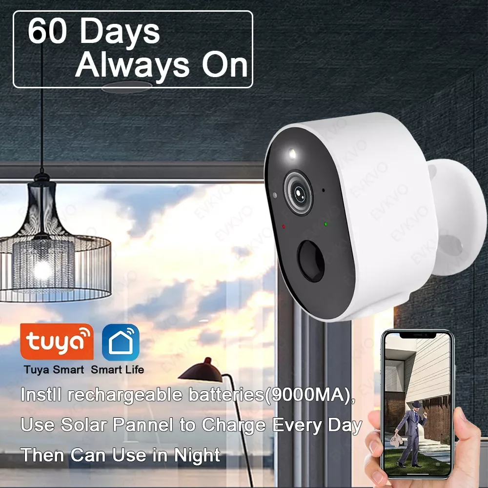 5MP Tuya Smart Spotlight Surveillance Built in Battery WiFi Camera Wireless Outdoor Waterproof Cam CCTV Security Video IP Camer