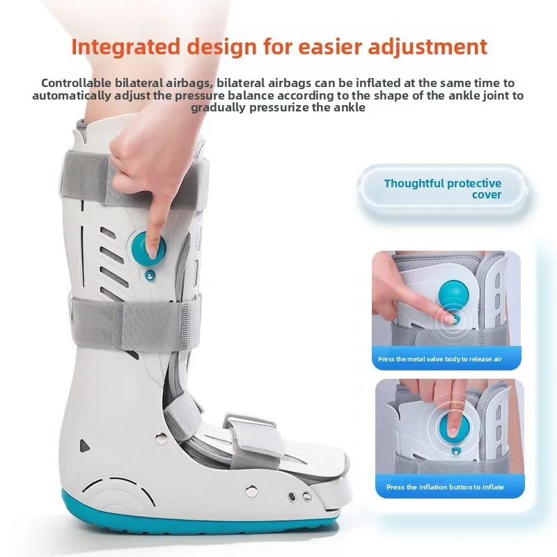 Long Walking Boot Air Walker Ultralight Broken Foot Brace Stabilizer Orthopaedic Protector Gasbag for Leg Injuries Recovery