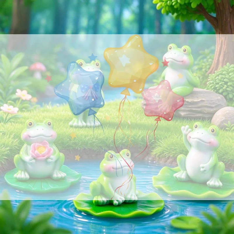 5Pcs Cute Mini Frog Figurine Lovely Cartoon Animal Statue Ornaments For DIY Micro Landscape Garden Terrarium Decoration