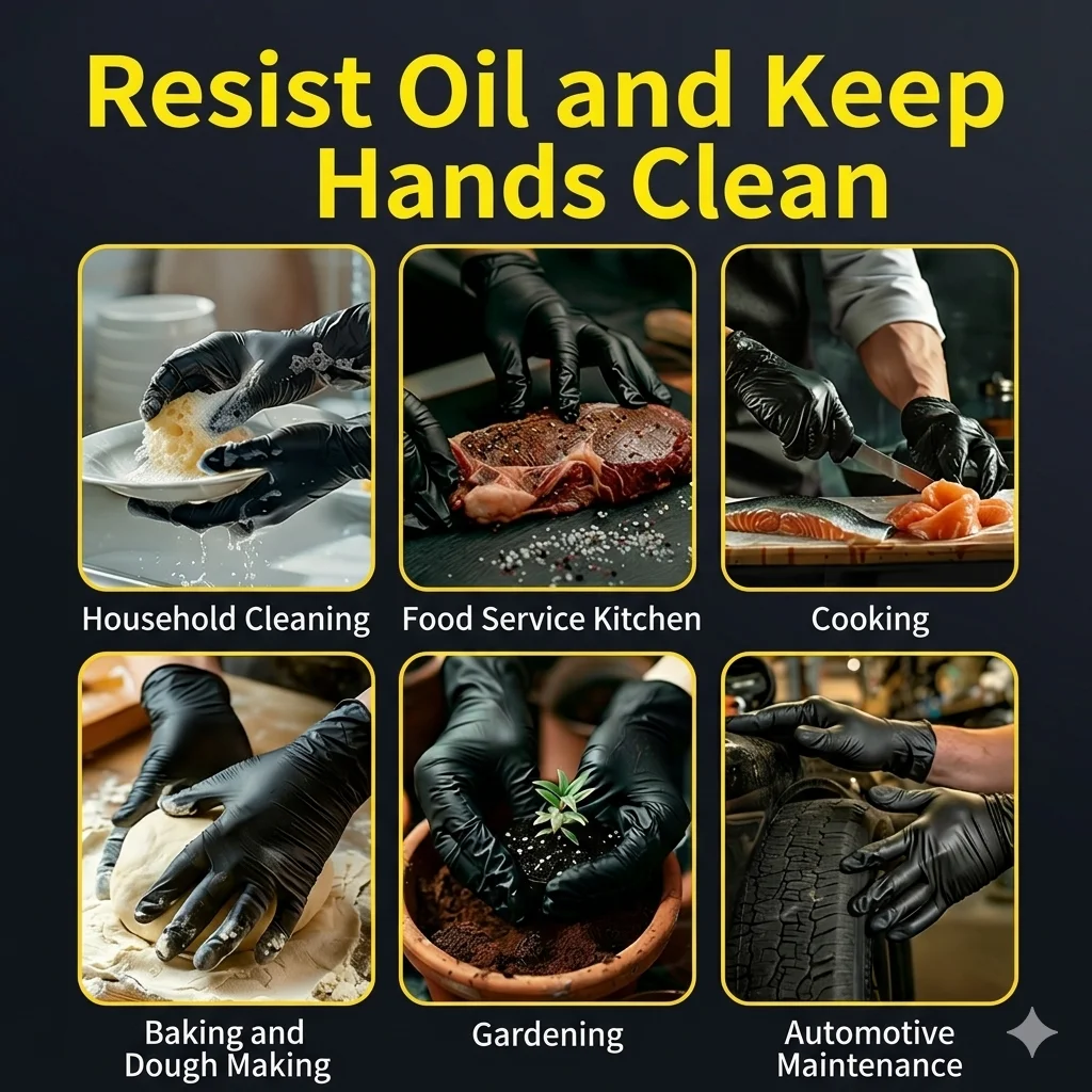 Nitrile Disposable Gloves,4mil-100 Count,Gloves Disposable Latex Free,Powder Free for Cooking,Household,Food safe
