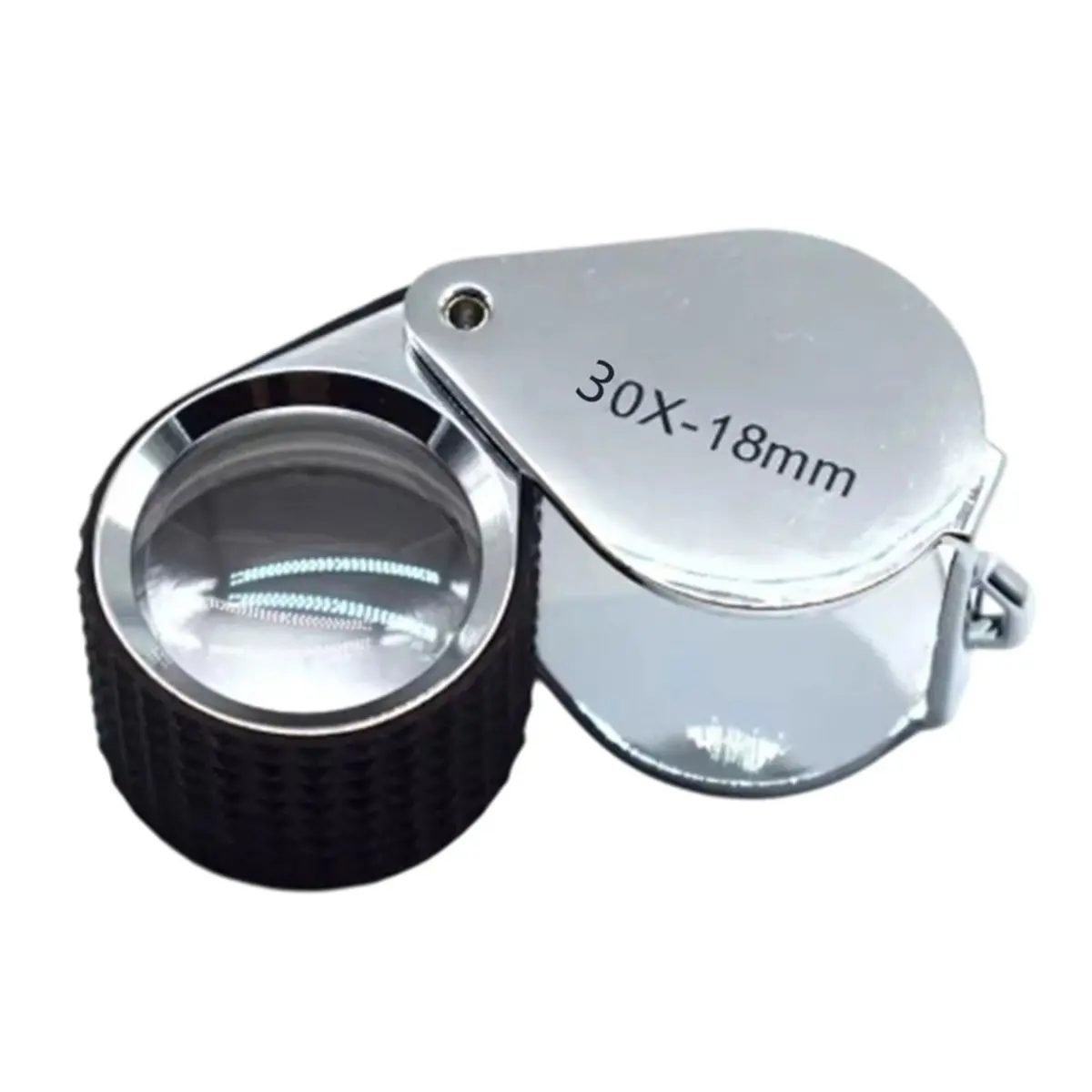 《TOP RATED》30X 18mm Pocket Loupe Magnifier Jewelry Magnifying Glass Foldable Lupa Triplet Jewelers Eye Glass Tool