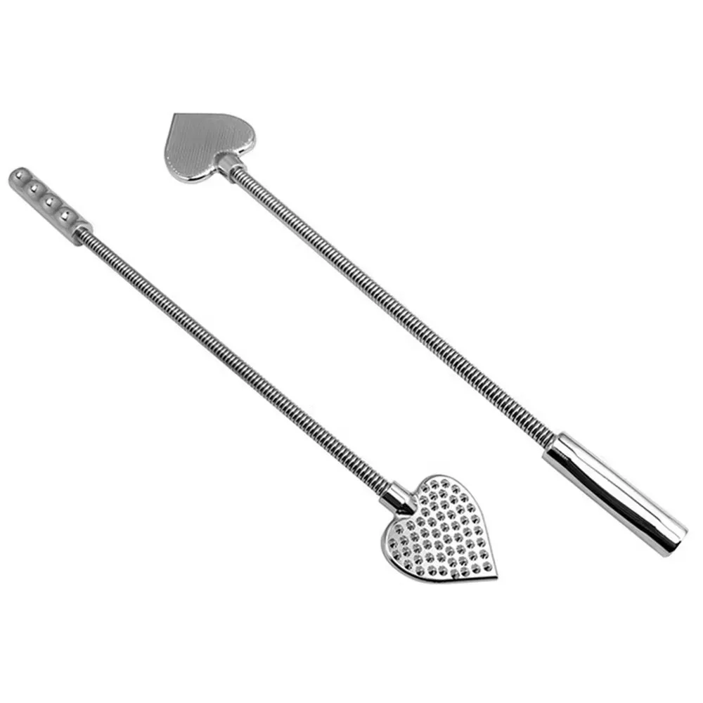 FAAK 32CM Heart-Shaped Stainless Steel Paddle SP Metal Butt Racket BDSM Sex Toy Sharp Nail Teasing And Training Whip view 6