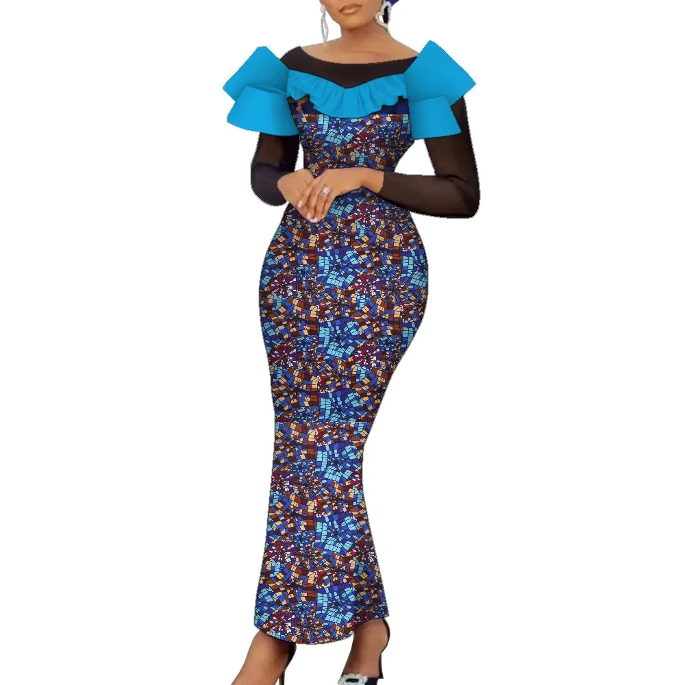 African Print Dresses for Women Elegant Dashiki Maxi Long Dresses Ankara Fashion African Women Clothes Nigerian Dresses WY2133