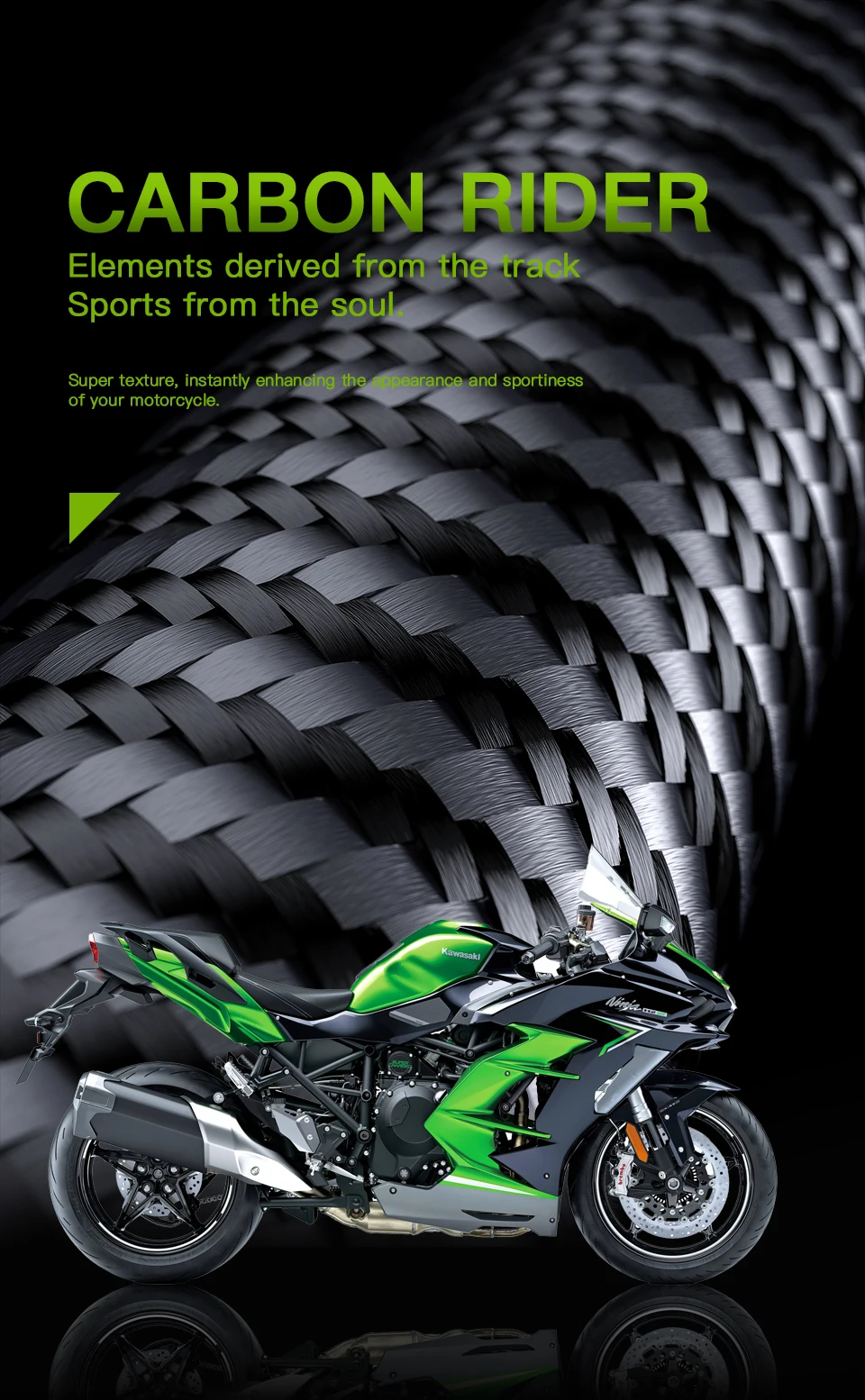 Für KAWASAKI Ninja H2 Carbon Faser Zubehör Lokomotive Kopf Hinten Flügel Turbo Rohr Kraftstoff Tank Kappe Seite Platte Kit – Detail 1