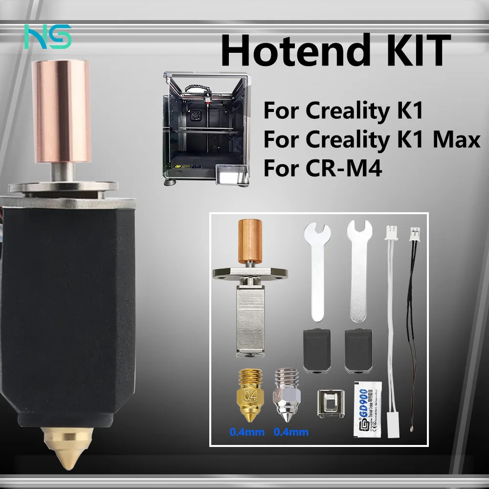 

K1 Hotend Updated Kit for Creality Hotend CR-M4 K1 Max Ceramic Heating Block for Ender-3 V3 KE Hotend Nozzle Placted Copper