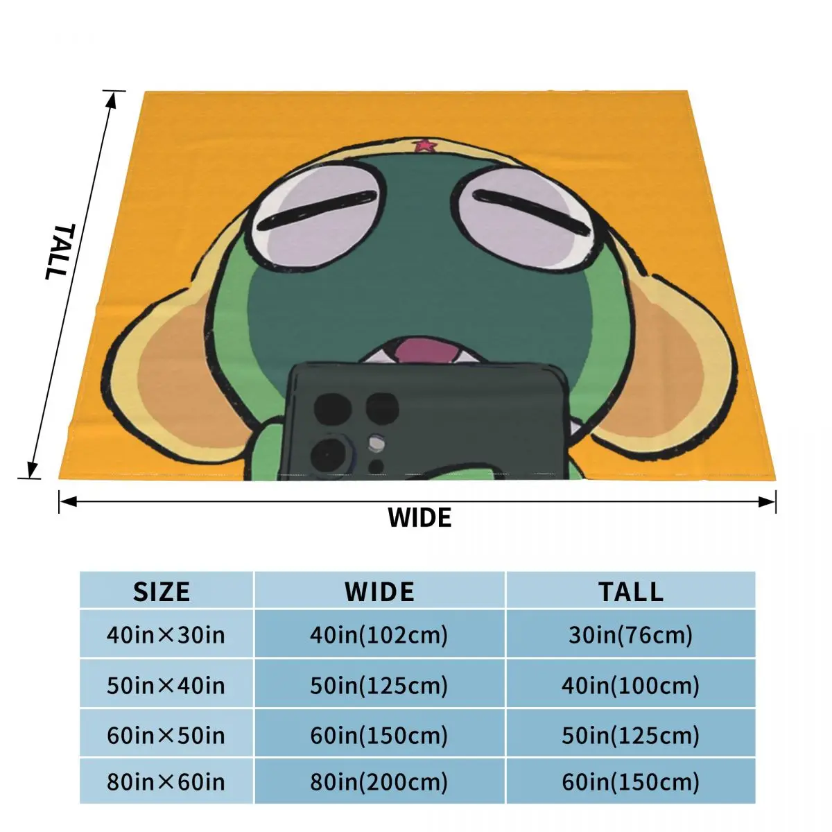 Coperta Sergeant Keroro in pile Keroro per tutte le stagioni, multifunzione, leggera, per trapunta sottile in peluche da ufficio