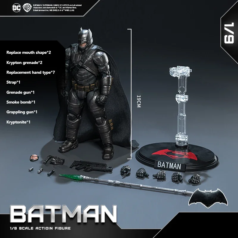Fondjoy DC Heavy Armor Batman Movie Character Model Light Armor Big Batman 1/9 Action Figures 19cm Collect Desktop Ornament Gift