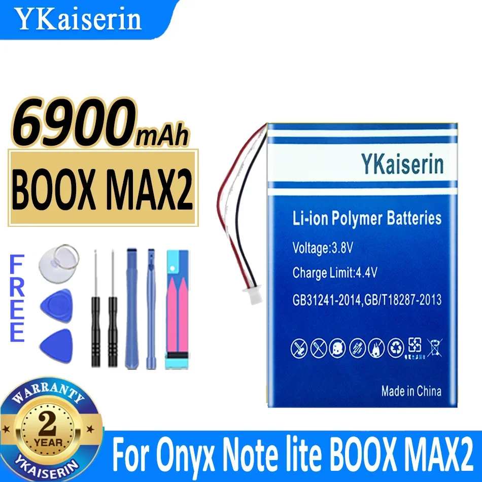 6900mAh E-Ink E-Reader Battery for Onyx Note Lite BOOX MAX2, Enhanced Reading Experience