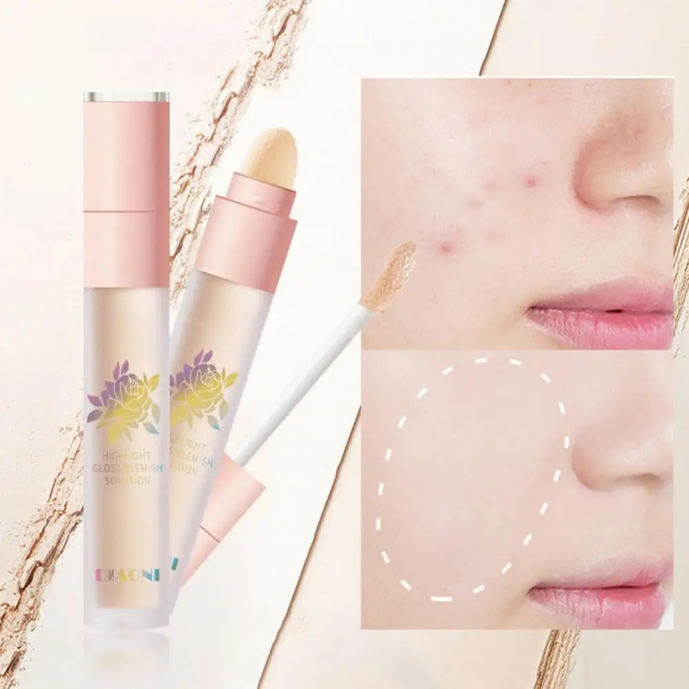 Dubbele Hoofd Concealer Make-up Stereo Fit Stick, Blijvende Donkere Kringen Tear Pits Acne Vlekken Gezicht Foundation Make-up Stick Concealer