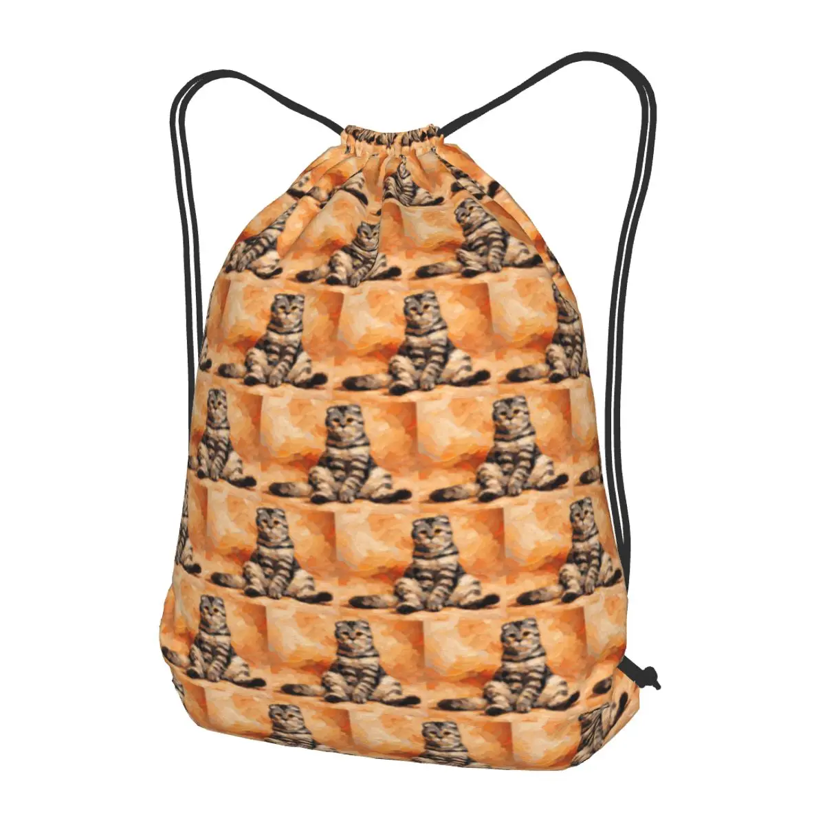 Impasto Scottish Fold Backpacks Multi-function Drawstring Bags Sports Bag Book Bags for Man Woman School