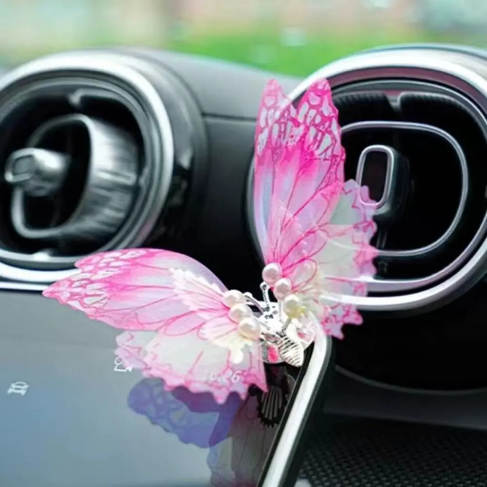 

6Pcs/set Butterfly-Shape Butterfly Car Ornaments Cartoon Beautiful Moving Butterfly Statues Stylish Car Dashboard Ornaments Gift