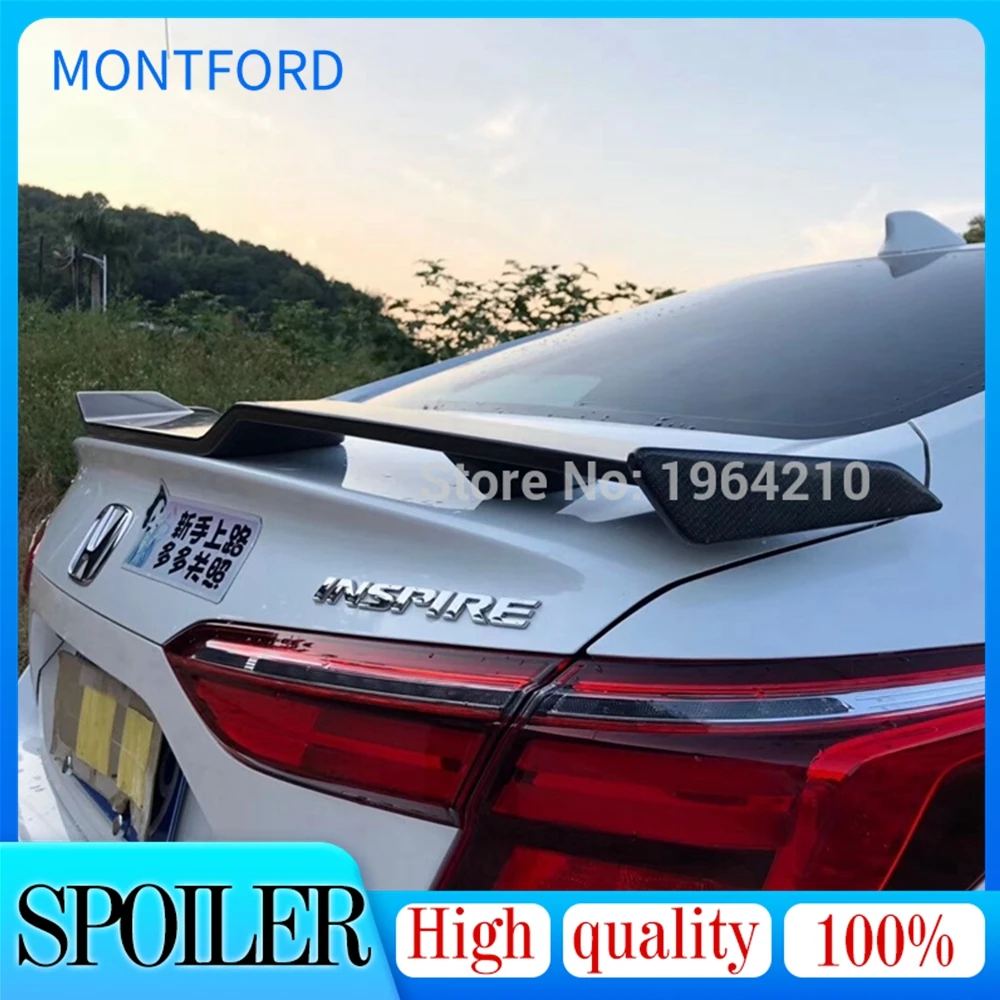 

For Honda 18 10th Accord INSPIRE 2018 2019 Universal Style ABS Plastic Material Gloss Black Color Rear Trunk Spoiler Wing