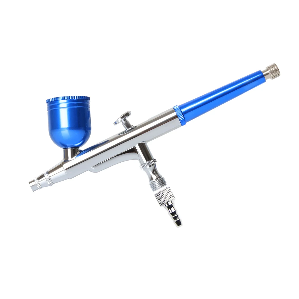 

Airbrush Spray Gun Double Action Pen Klein Blue Makeup Cake Decorating Color Painting Barber Art Cup Replaceable Hose Connector