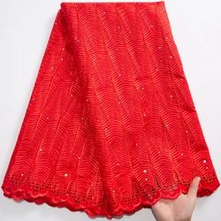 SJD Pure Color Swiss Voile Dubai Style African Cotton Lace Fabric 2024 High Quality Nigeria Cotton Lace For Women Party Dresses