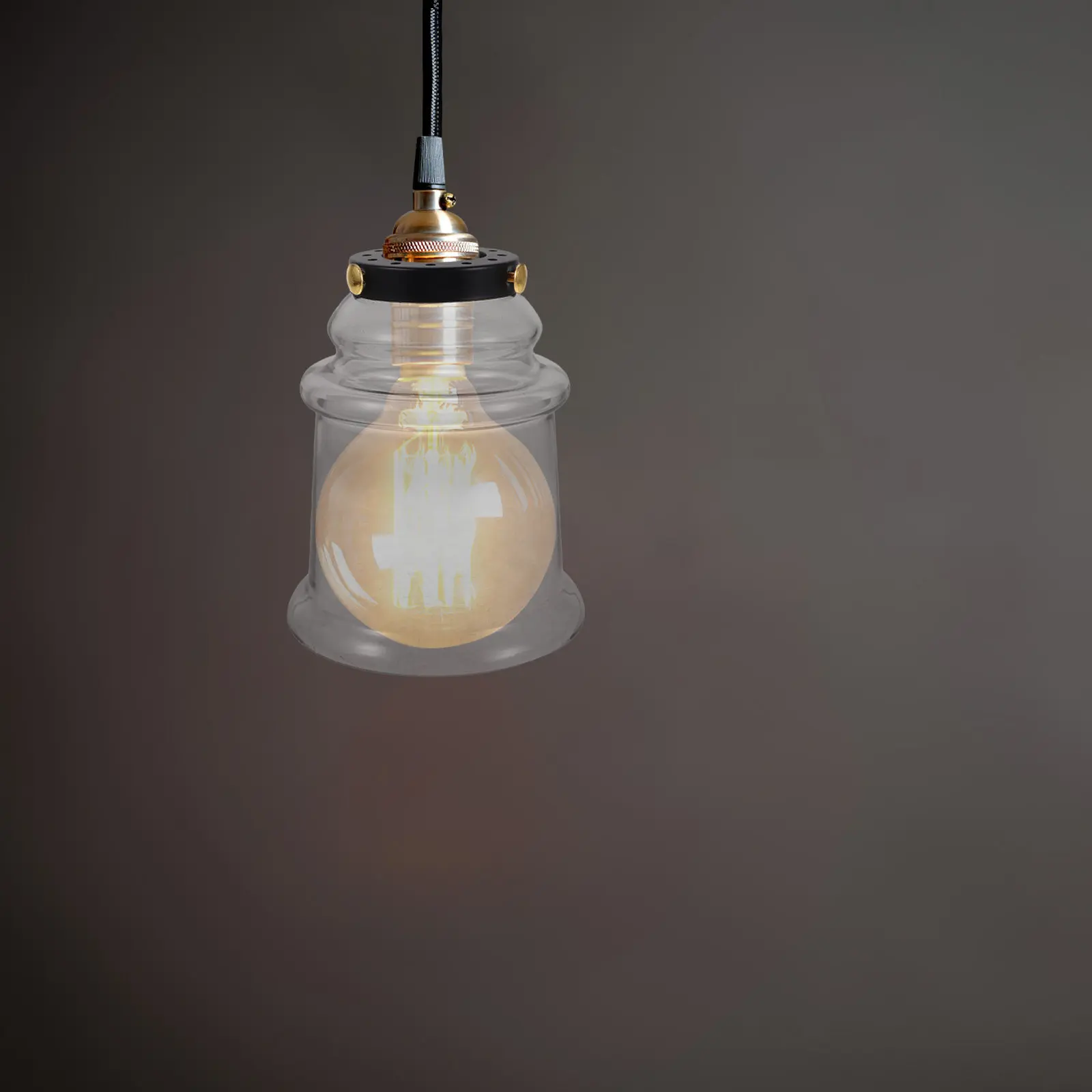 Clear Glass Bell Lampshade Vintage Style Replacement Shade for Pendant Lighting Fixtures Living Room Study Restaurant Coffee