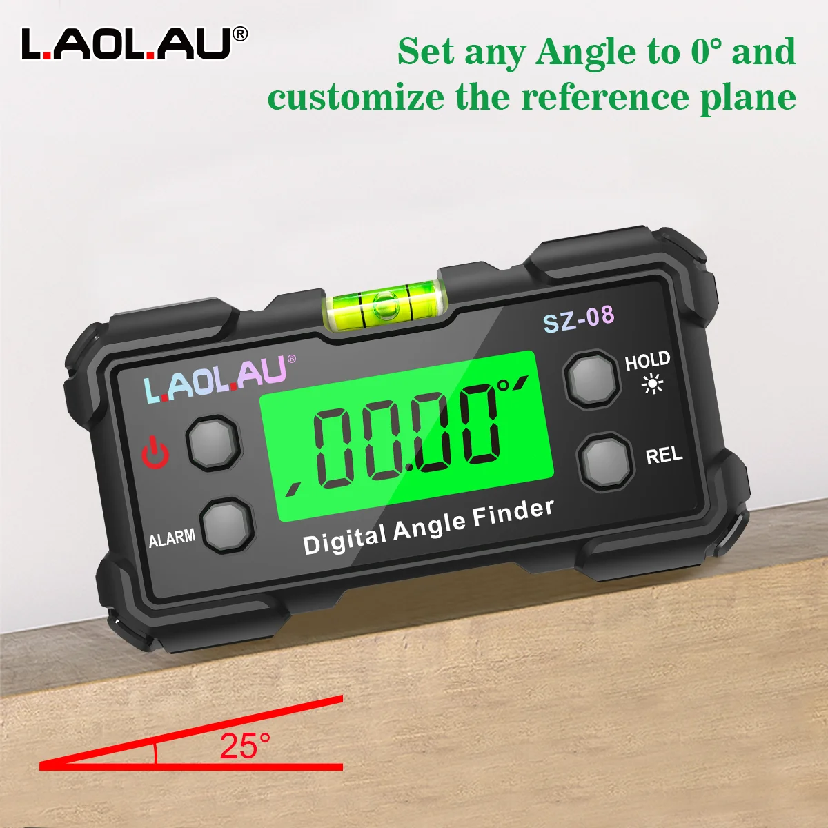 Digitaler Winkelmesser mit Libelle, magnetischer elektronischer Winkelmesser, Neigungsmesser, Goniometer, Winkelfinder, Nivellierbox, DIY-Werkzeuge – Detail 7