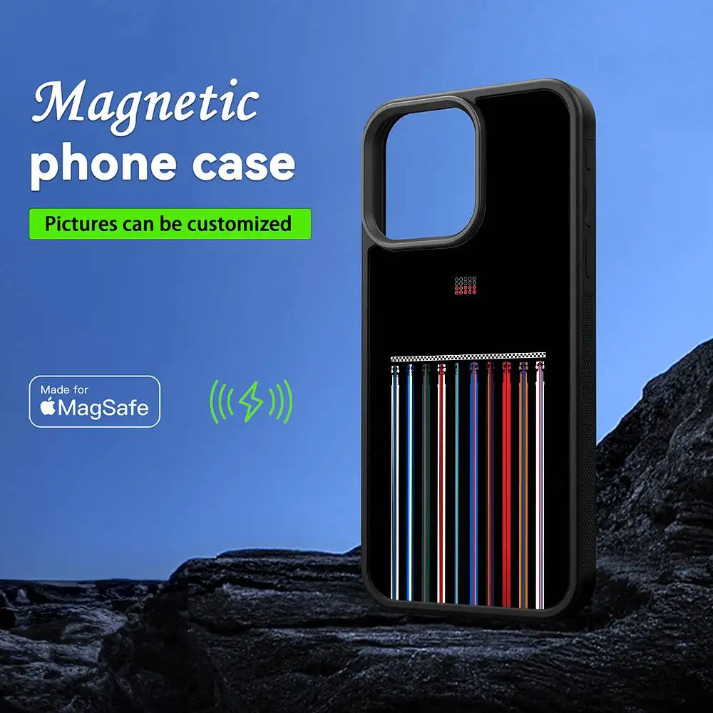 

Cool Car Pattern Phone Case Magnetic For iPhone 16 15 14 13 12 11 Pro Max Plus Mini Magsafe Wireless Charging Cover