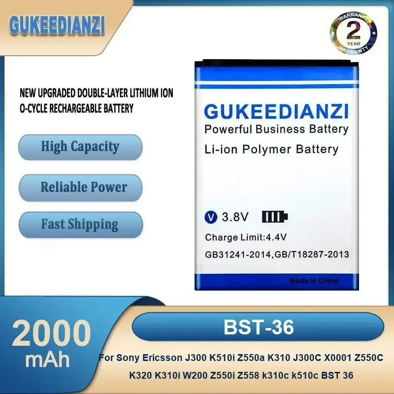

BST-36 2000 мАч аккумулятор для мобильного телефона Sony Ericsson J300 K510i Z550a K310 J300C X0001 Z550C K320 K310i