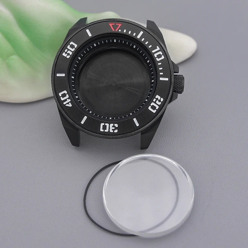 Mod NH35 Case Samurai King compatible with NH34 NH35 NH36 4R35 7S26 Movement 28.5mm Dial Sapphire Crystal Black PVD Watch Case