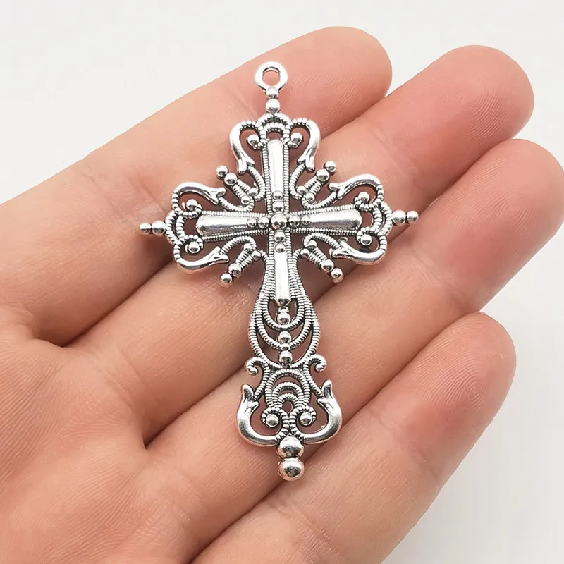 10PCS DIY Jewelry Accessories Retro Zinc Alloy Cross Pendant Keychain Necklace Pendant Gothic Style