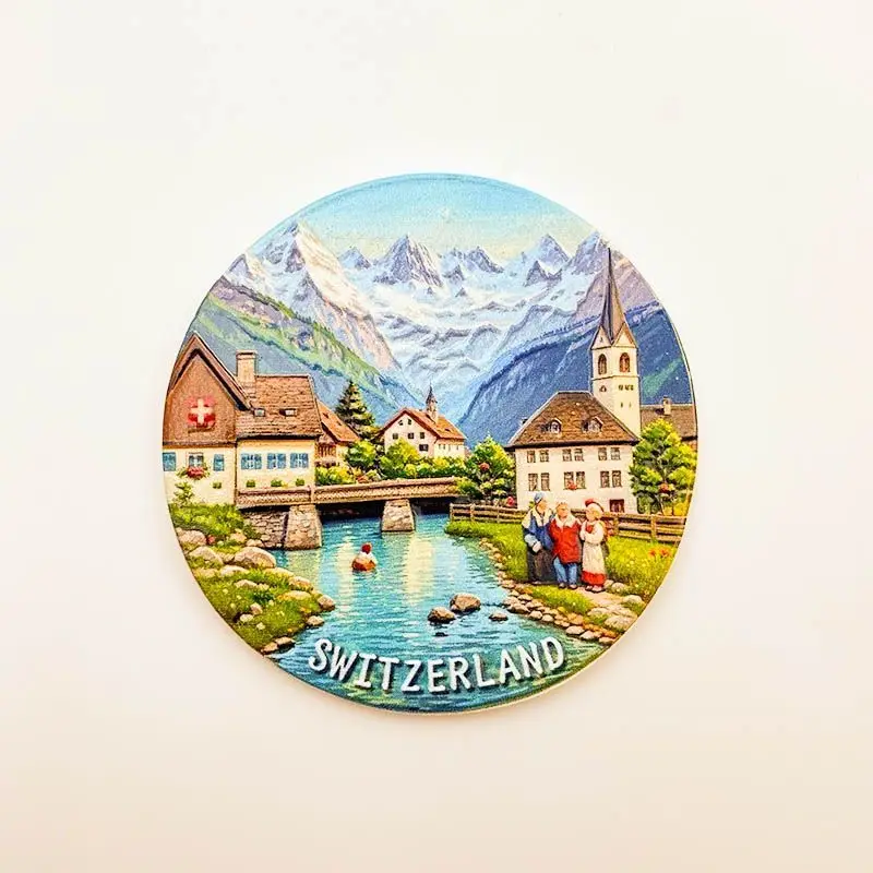 

Swiss Travel Souvenirs Creative Personalized Decorations Resin 3D Magnets Unique Gifts Refrigerator Magnets for Gifting