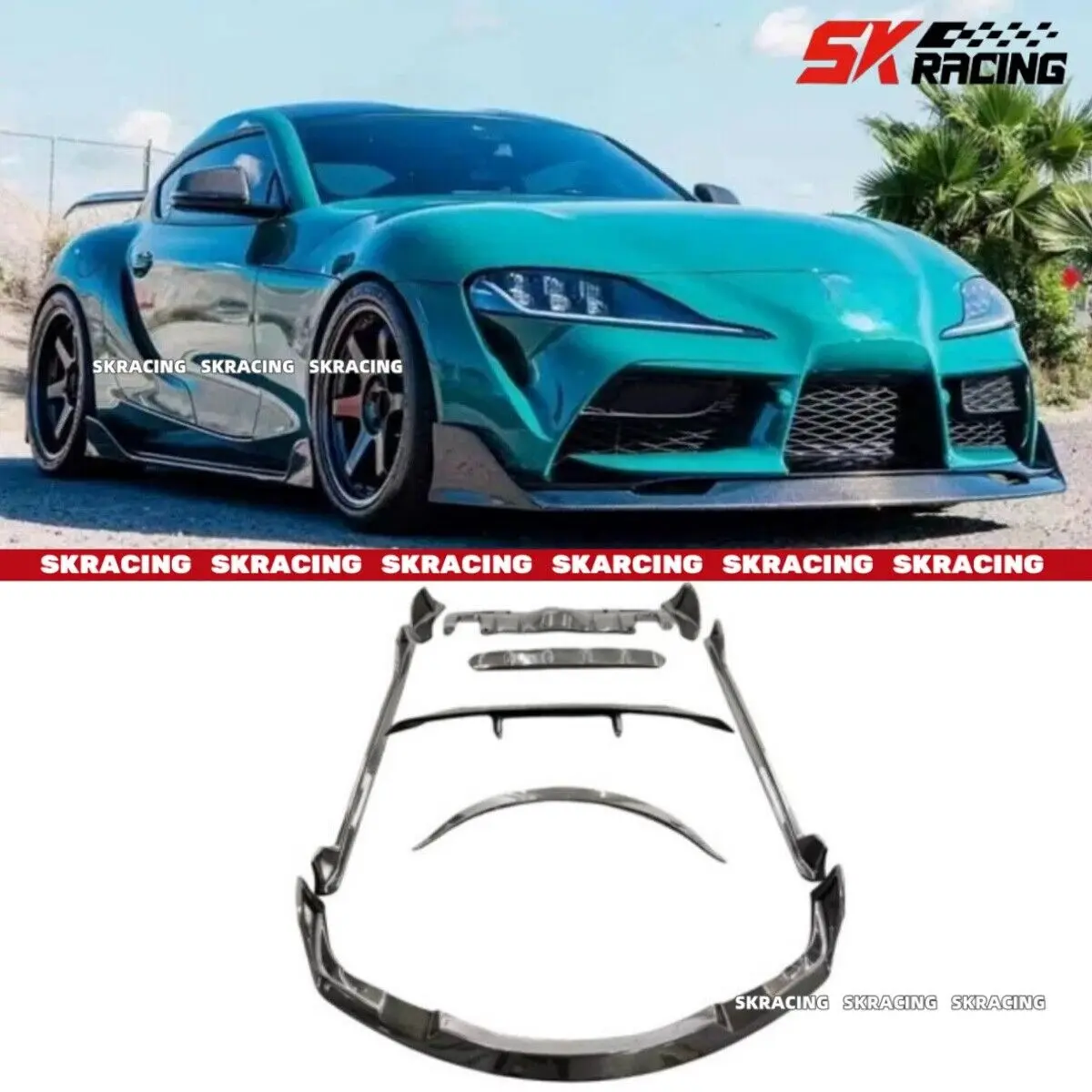 Front Rear Bumper Diffuser Side Skirt Bodykit For Toyota Supra A90 A91 MK5 2020-2023