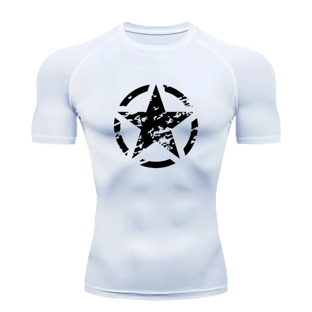 

Summer Running T-shirt Men Short-sleeved Compression Shirt Gym Sports Top Quick-drying Breathable Fitness Cycling Clothing S-3XL