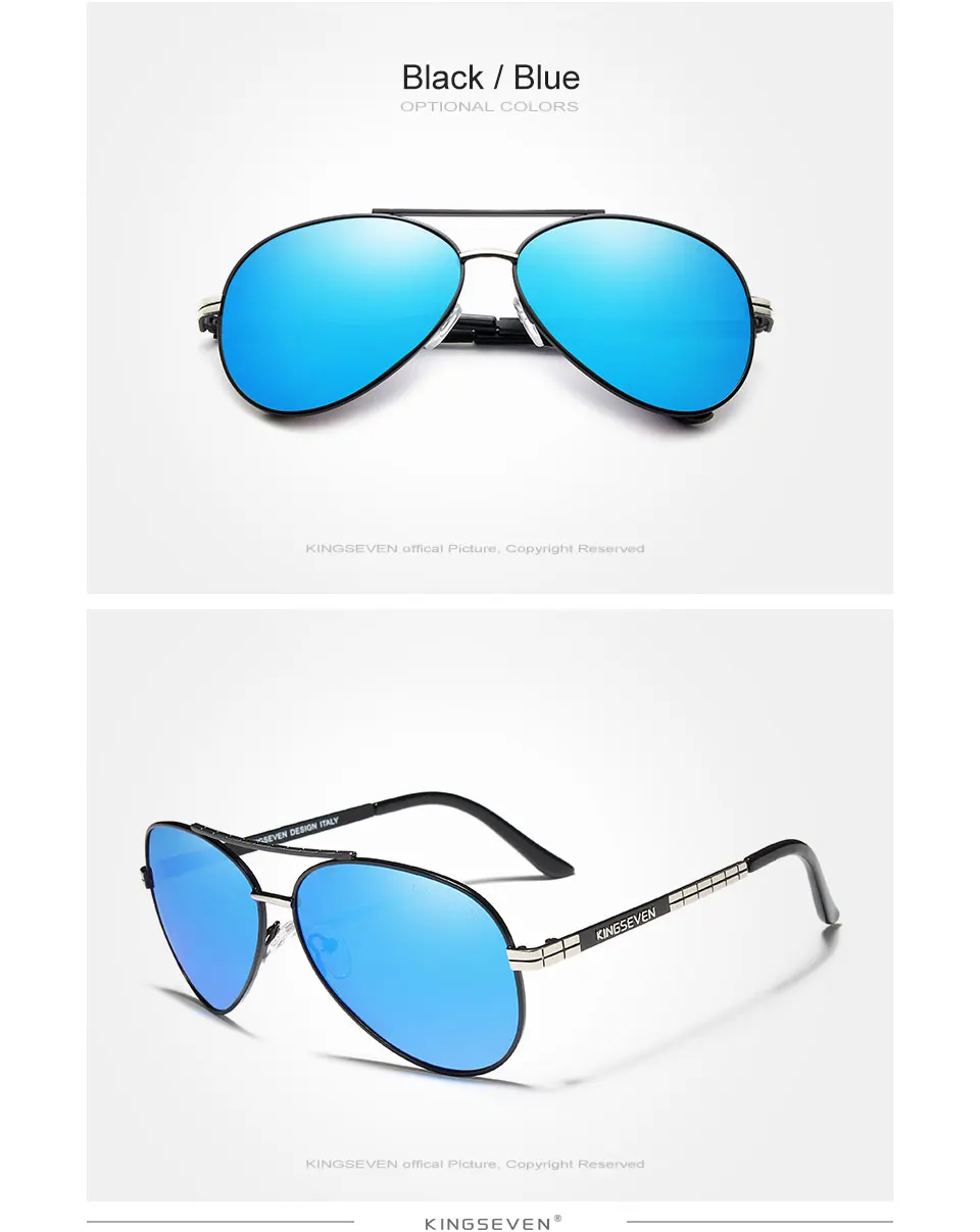 KINGSEVEN Neue Upgrade Aviation männer Sonnenbrille Polarisierte Anti-Glare Sonnenbrille Fahren Brillen Gafas De Sol – Detail 10