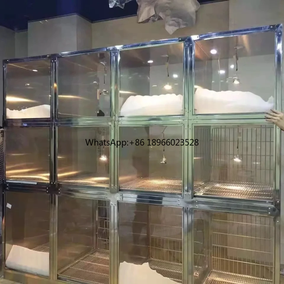 steel glass tempered glass jaulas para mascotas stainless steel dog kennel cage veterinary cages