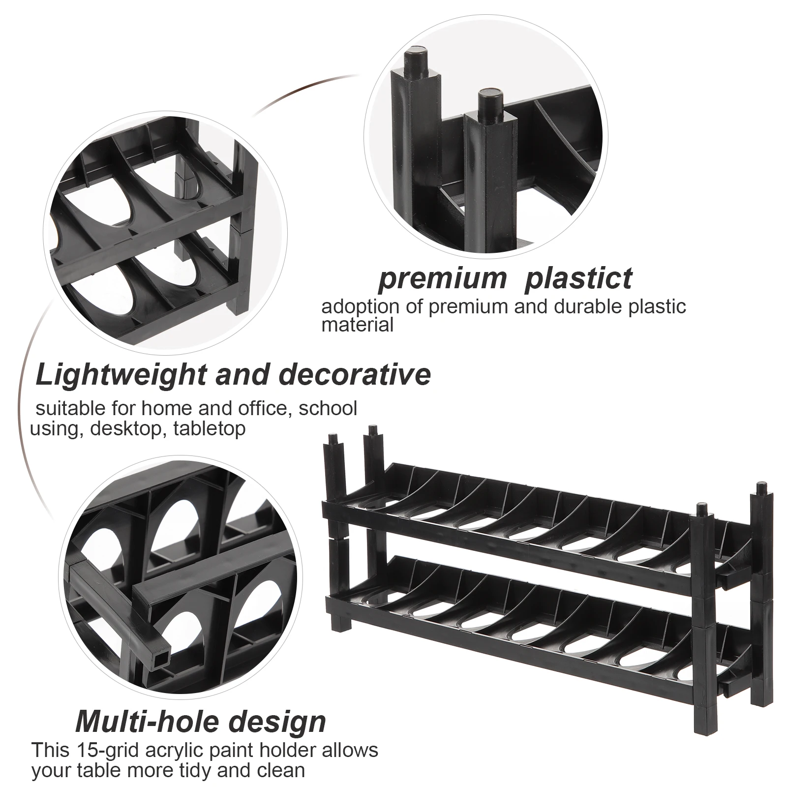 

2pcs Acrylic Paint Holder Storage Rack Plastic ganizer Hole Design Pigment Craft Paint Ink Bottle Holder