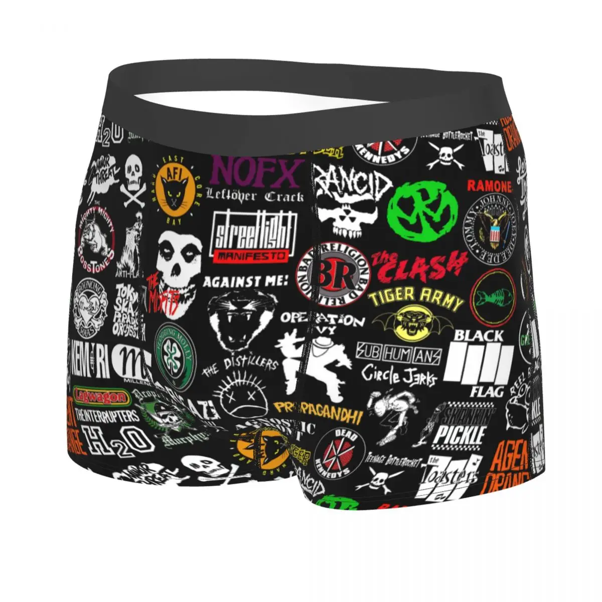 Custom Fashion Rock Punk Band Misfits Pattern Boxers Shorts Panties Men's Underpants Comfortable Heavy Metal Briefs Underwear