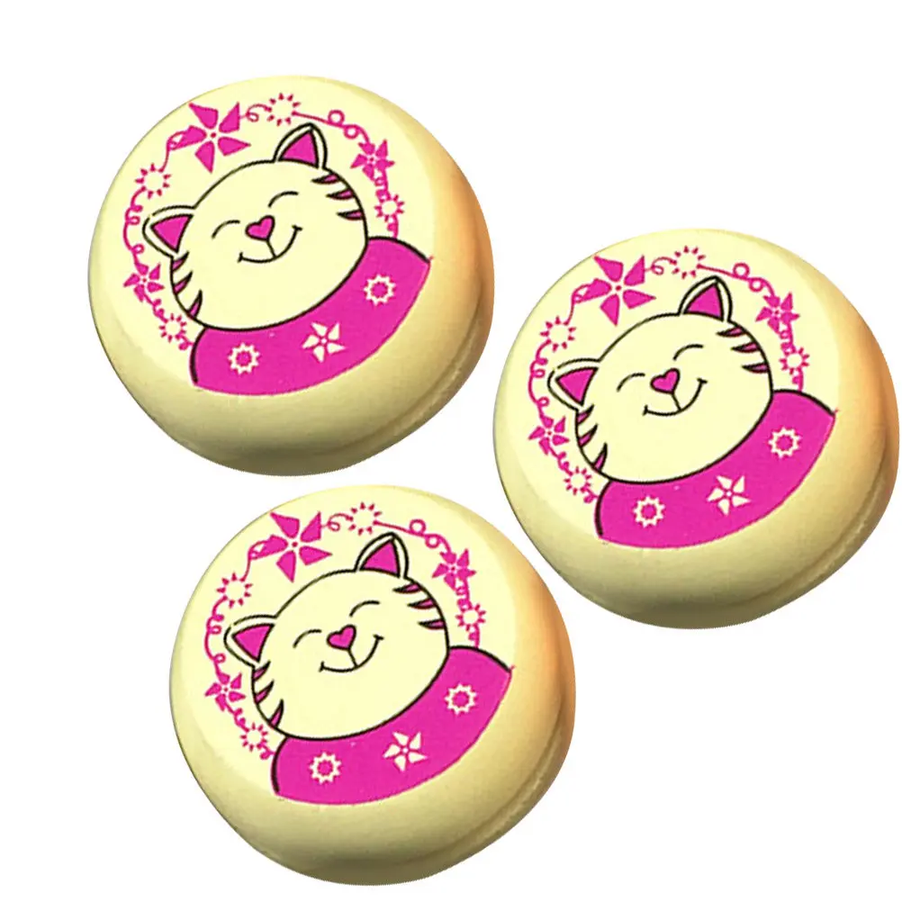 3Pcs Wooden Yoyo Ball Set for Kids Smooth Surface Colorful Cartoon Pattern Educational Hand-Eye Coordination Fun Indoor Outdoor