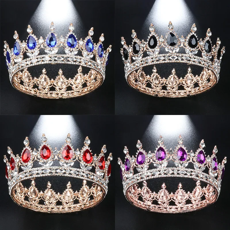 

Royal Queen King Crown Crystal Wedding Crown Bridal Tiaras and Crowns Pageant Headband Headdress Bride Hair Jewelry