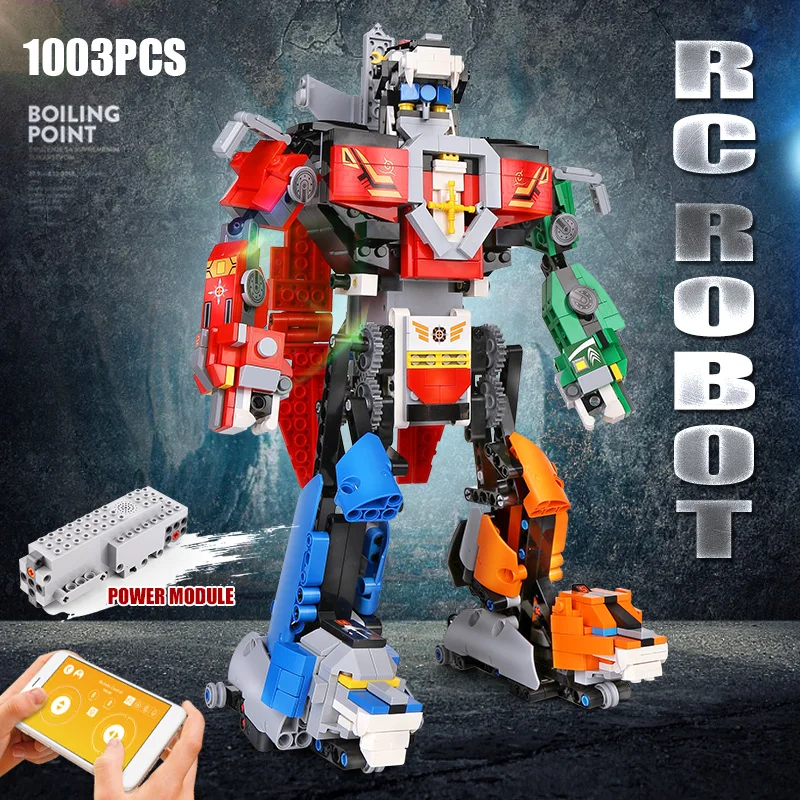 MOULD KING 15037 MK Voltron Robot 2 Remote control toys Technical Building Blocks for Kids Birthday Gift