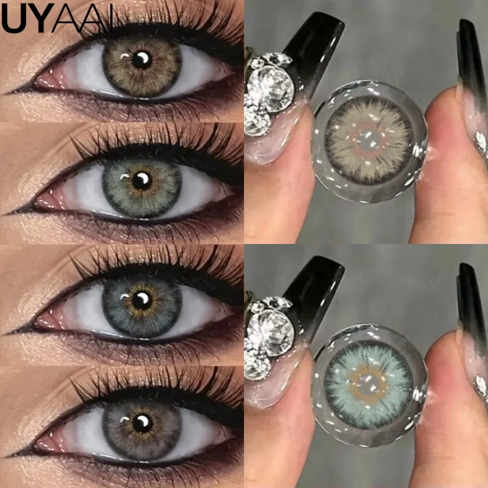 UYAAI SIRI lentes de contacto de Color pupilas naturales lentes verdes maquillaje pupilas de colores lentes de contacto grises cosméticos marrones alumnos naturales